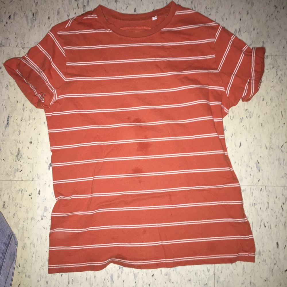 Orange striped t shirt